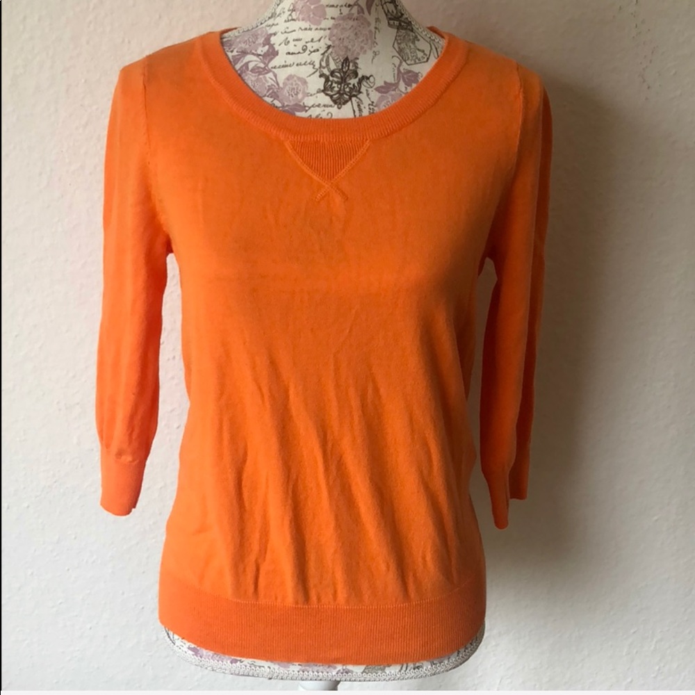 3/4 Sleeve Orange Sweater